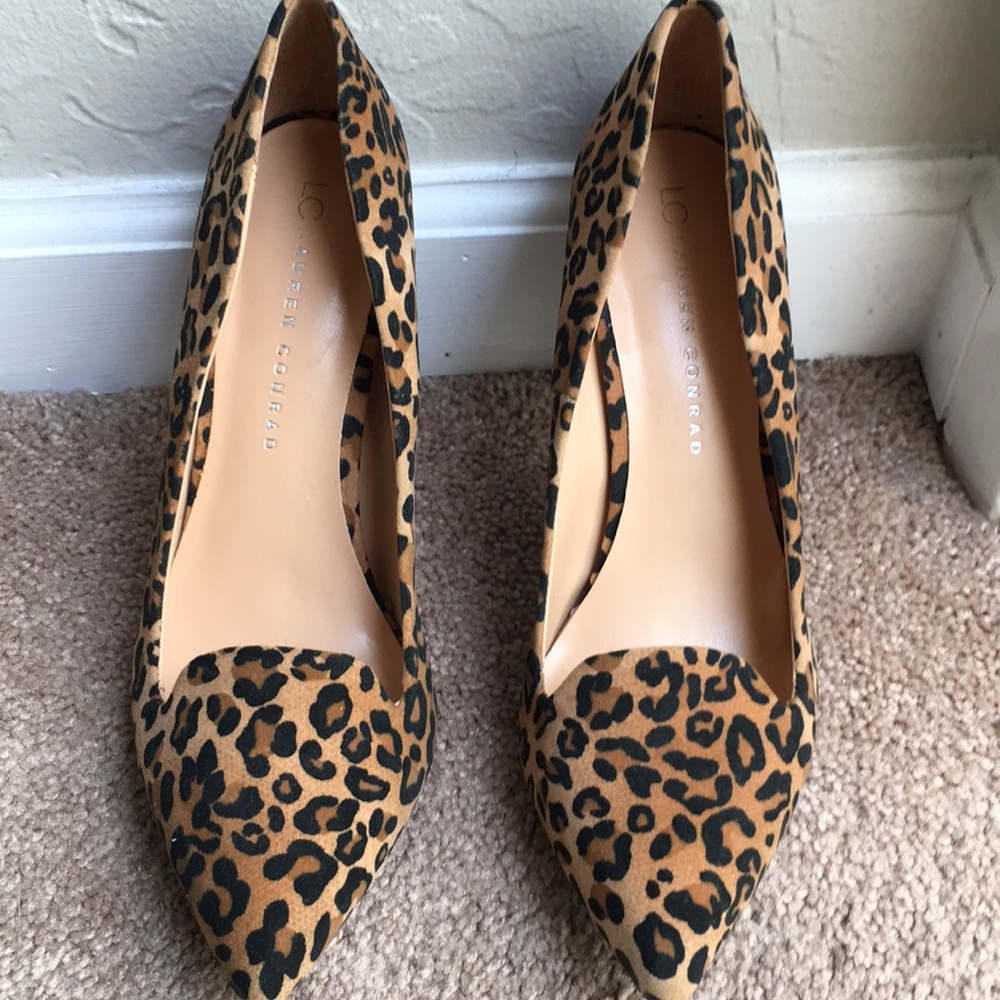 LC Lauren Conrad Leopard Print Heels